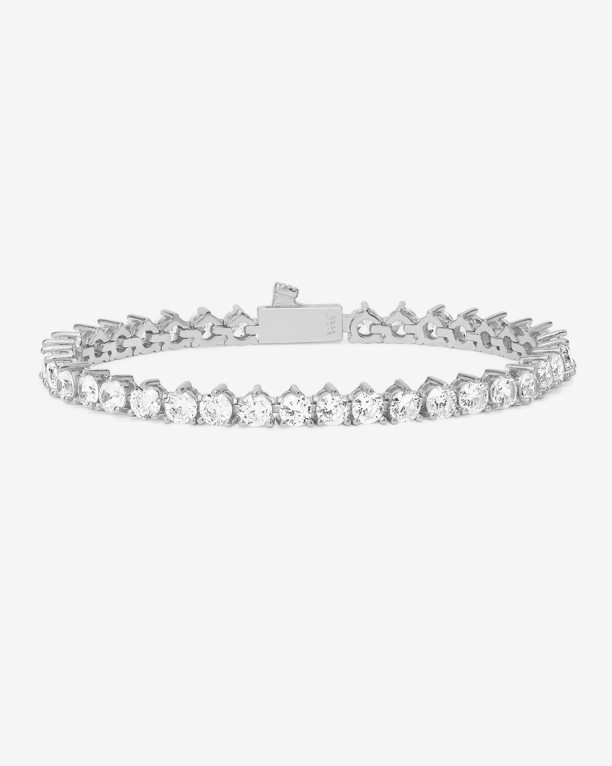 Not Your Basic Tennis Bracelet 4mm - Silver|White Diamondettes
