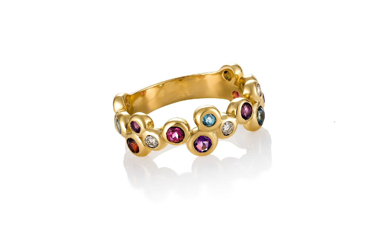 Constellation Stacking Bands With Multi-Color Gemstones