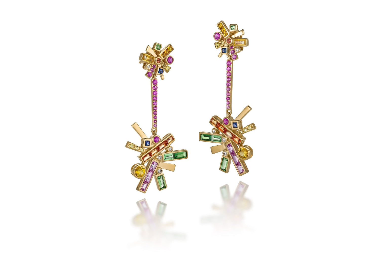 Starburst Long Double Burst Earrings