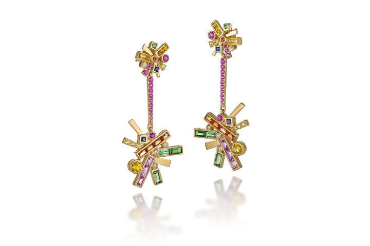 Starburst Long Double Burst Earrings