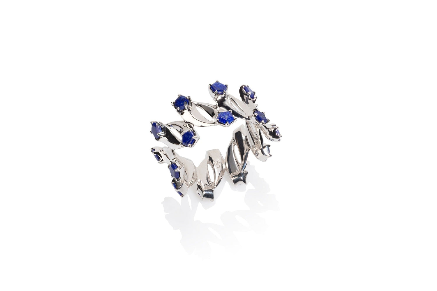 Ice Meteor Ring With Lapis Lazuli