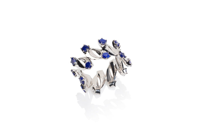 Ice Meteor Ring With Lapis Lazuli