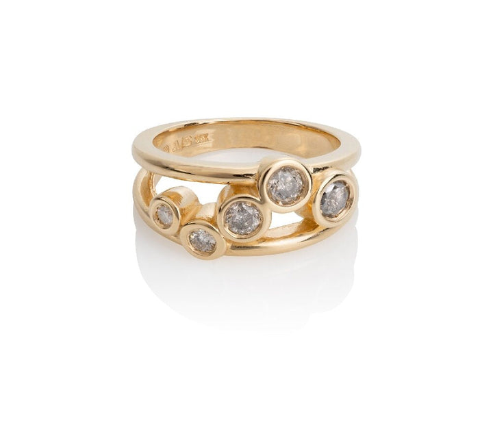 Starry Night Ring With Salt And Pepper Diamonds