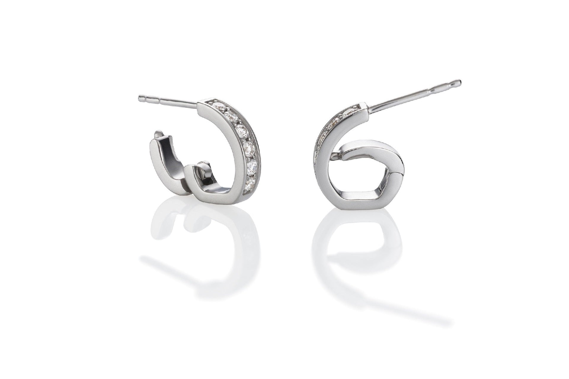 Lyra Gold Huggie Earrings With Diamonds