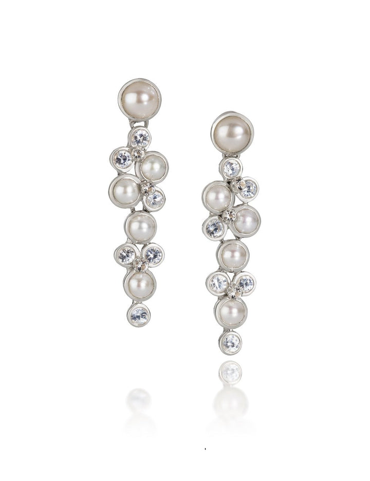 Constellation Earrings With Pearls And Diamonds