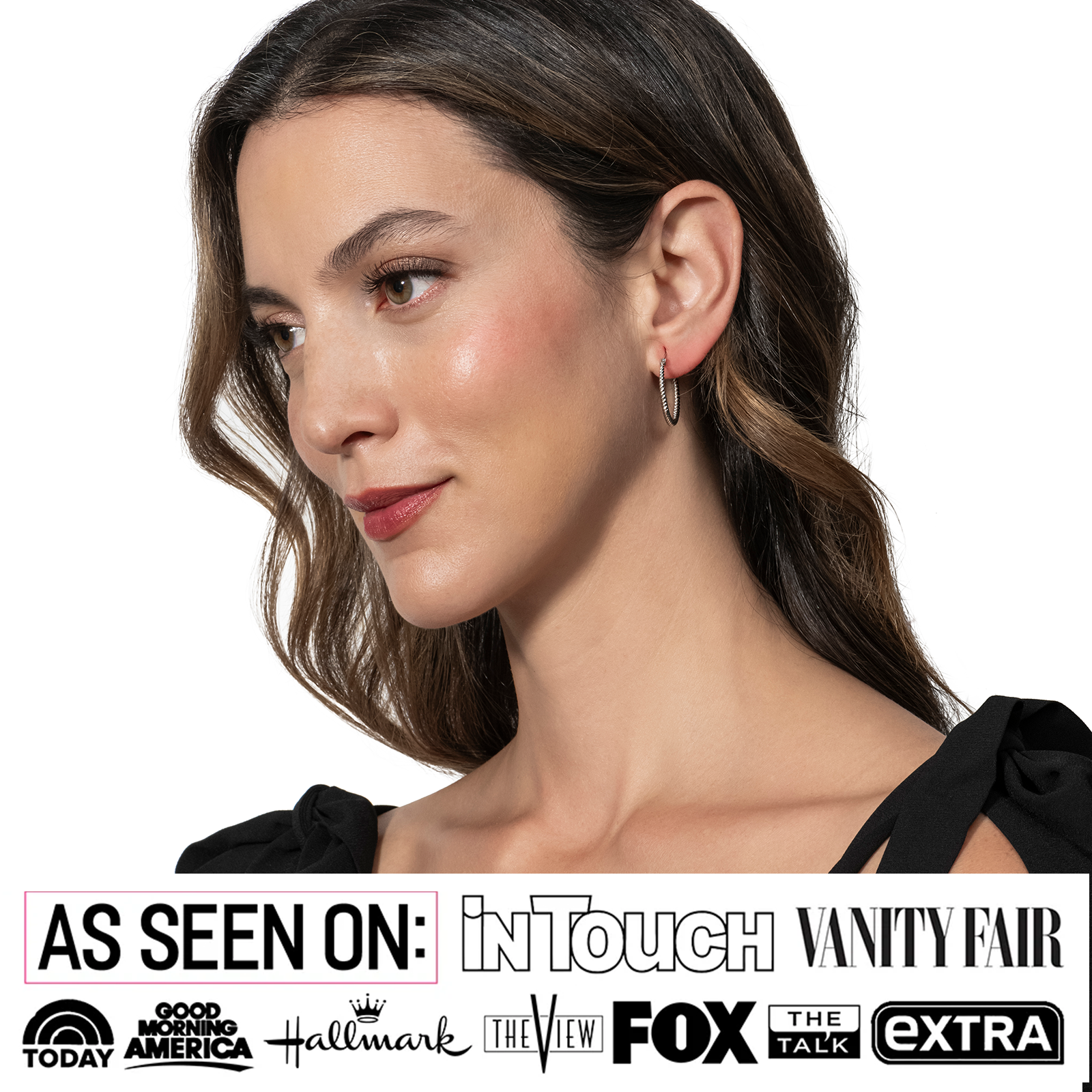 Matilda 18k White Gold Plated 25mm Twisted Hoop Earrings