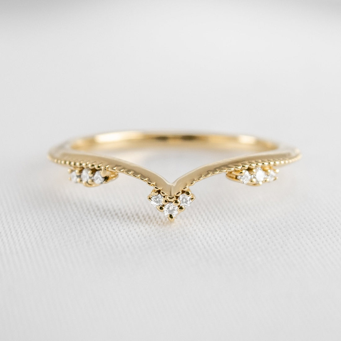 The Matilda Vintage Chevron Wedding Ring