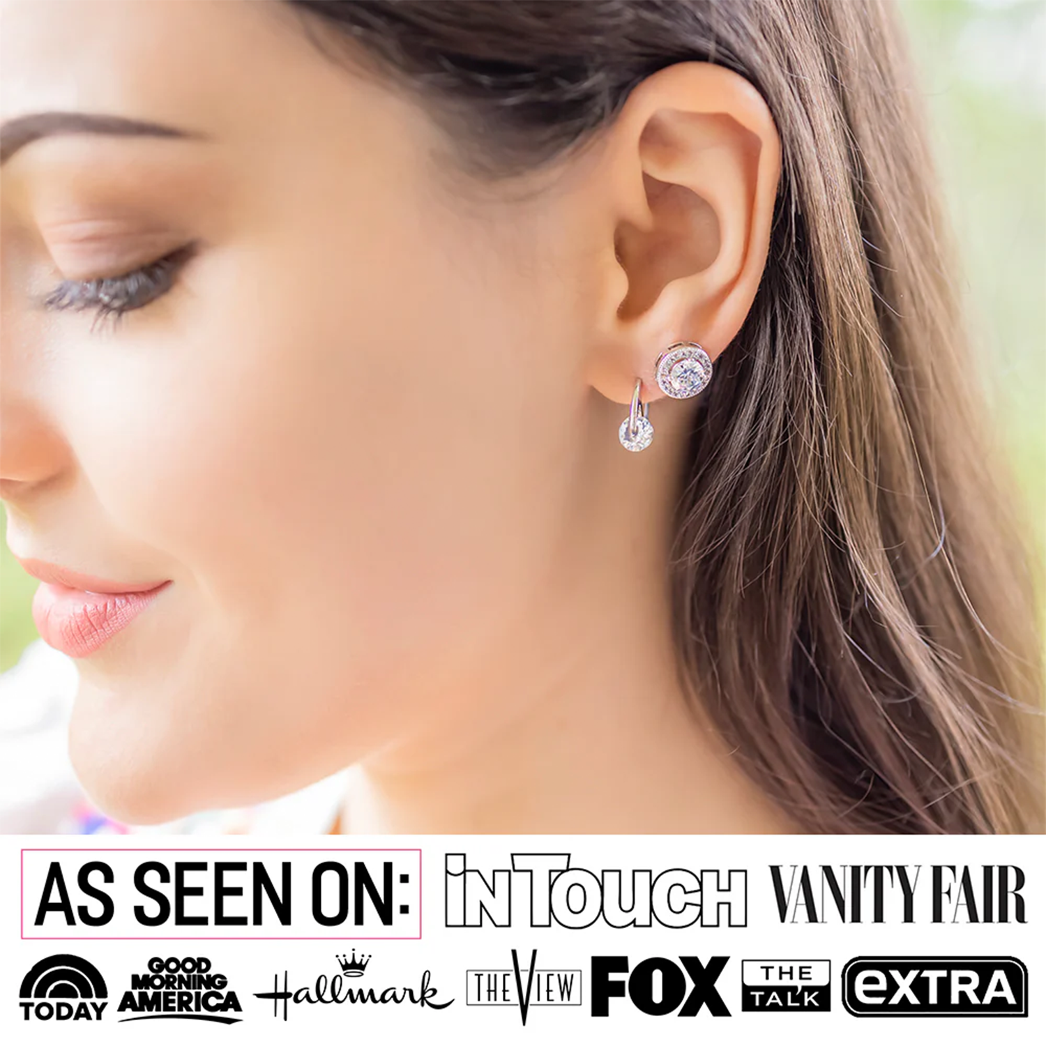 McKayla 18k White Gold Plated Drop Earrings with Swarovski Crystals