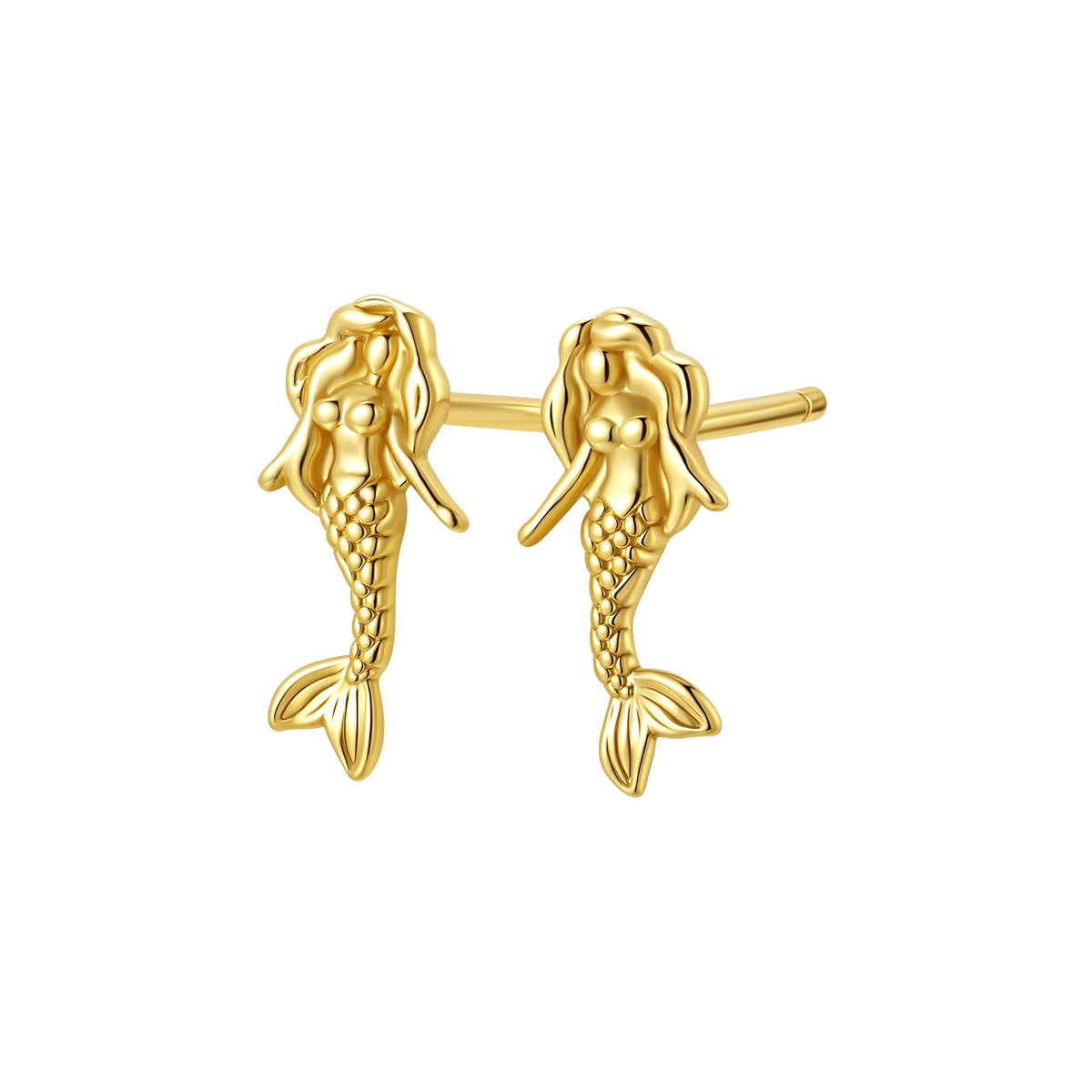 Mermaid Stud Earrings Sterling Silver