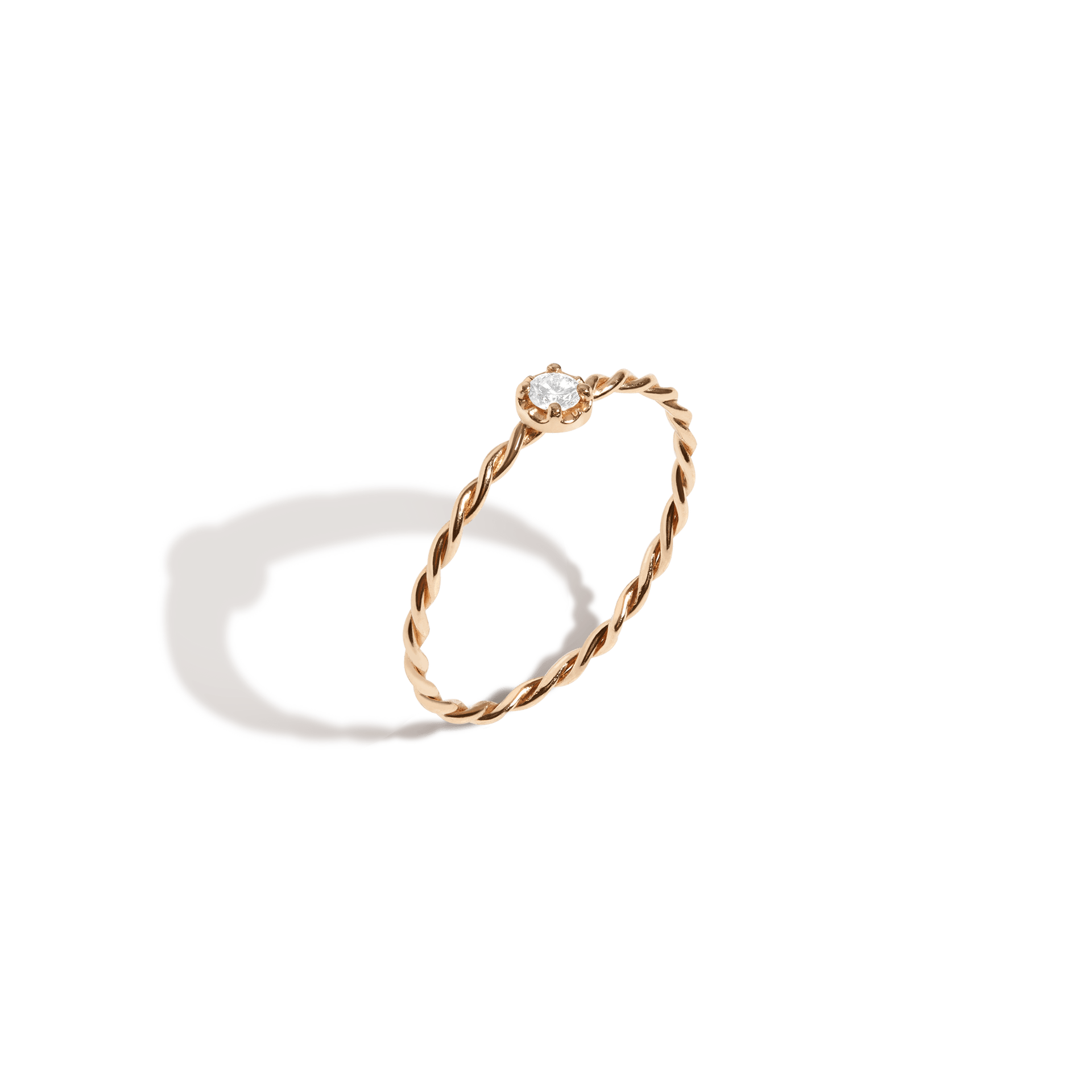 Midi Stackable Twist Diamond Ring