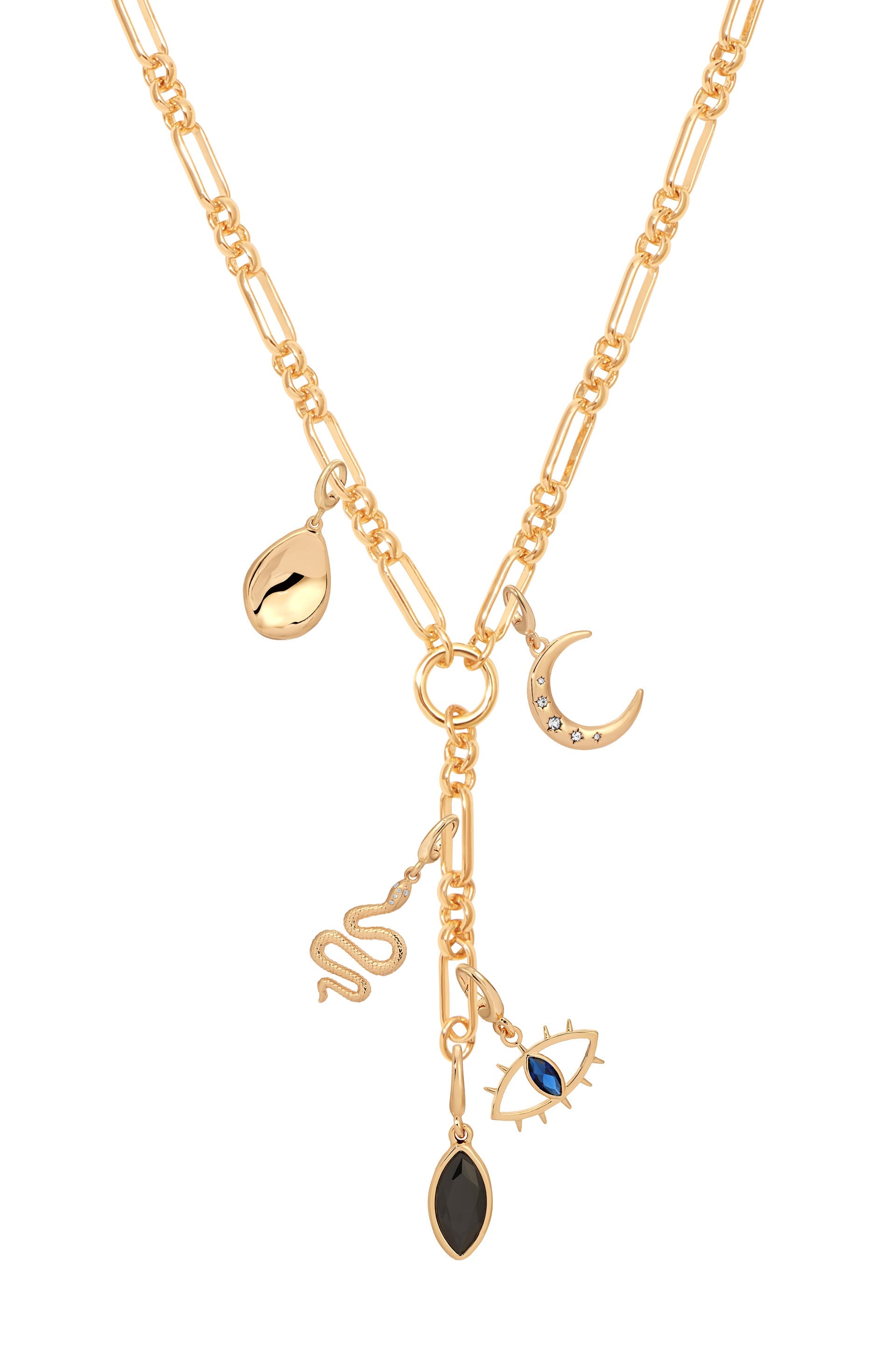 Midnight Charm Lariat Necklace