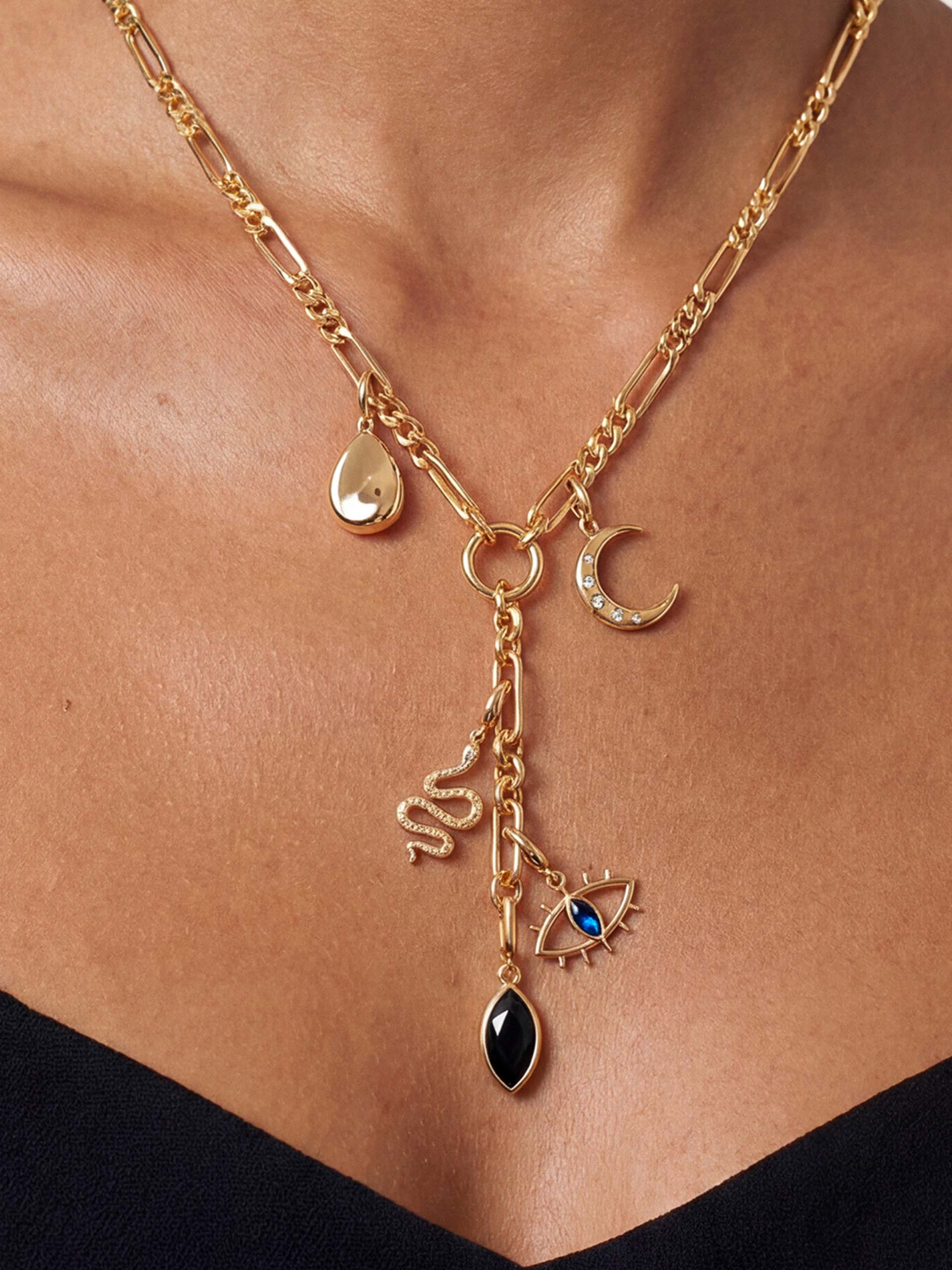 Midnight Charm Lariat Necklace