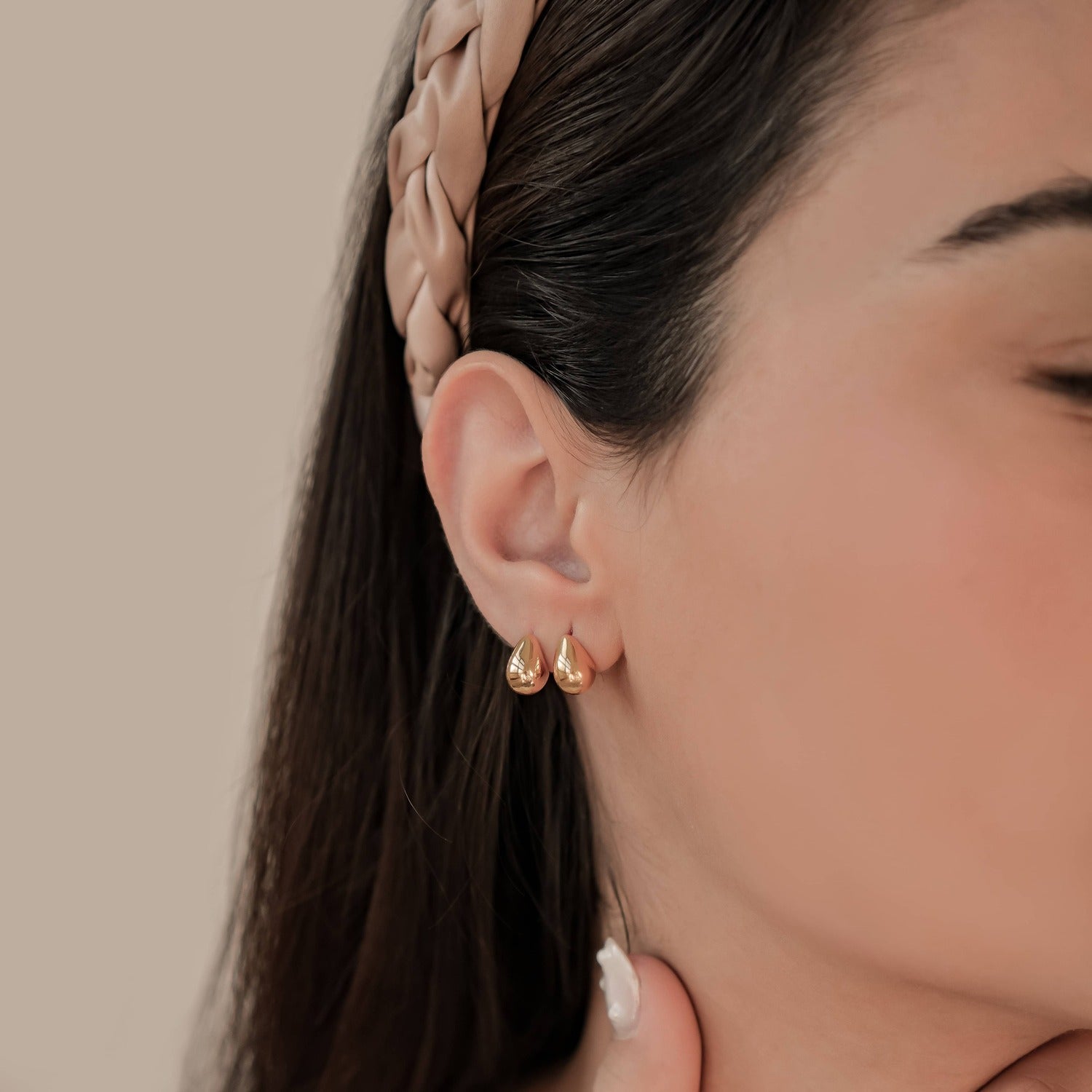 Mini Dome Hoop Earrings Stainless Steel