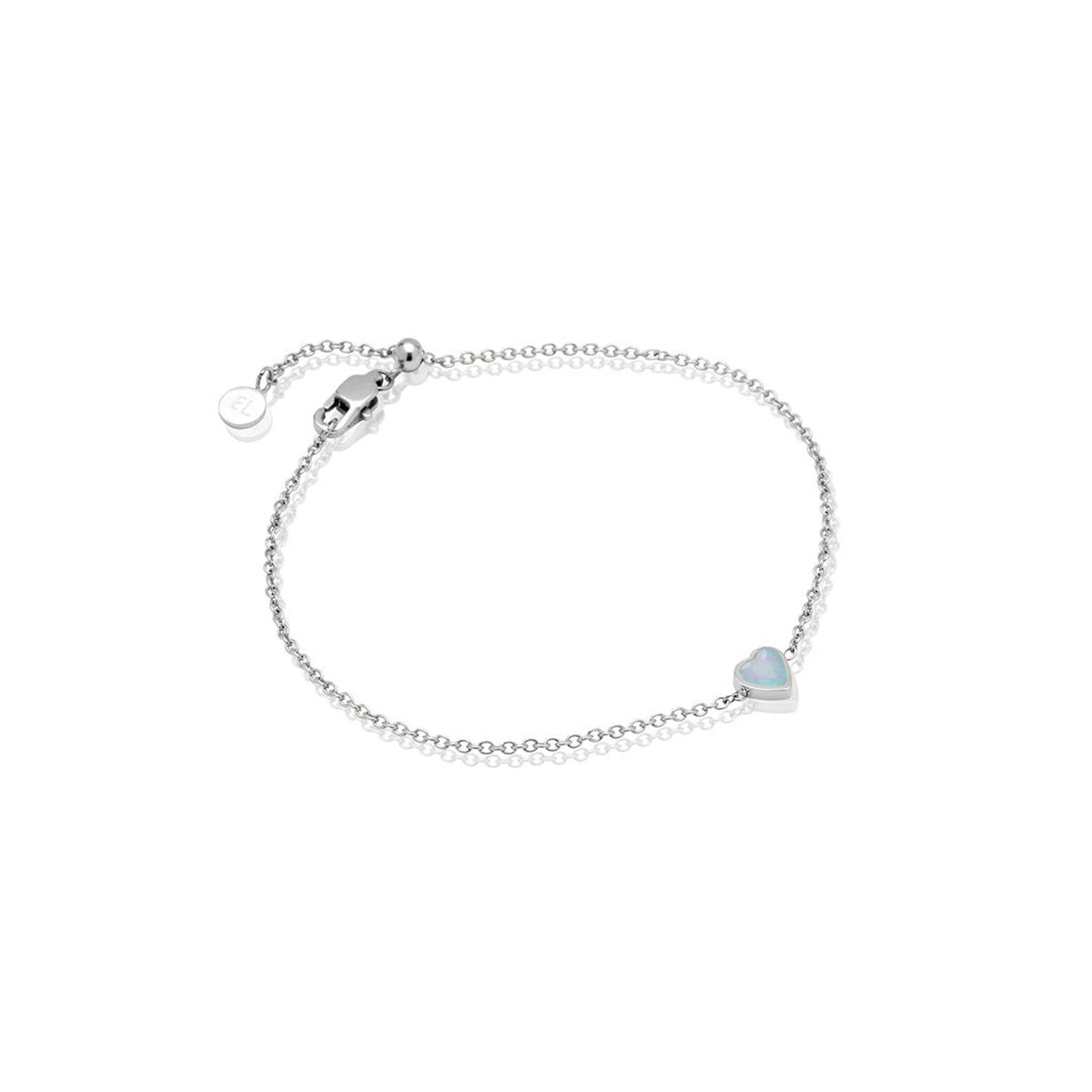 Blue Heart Bracelet (Silver)
