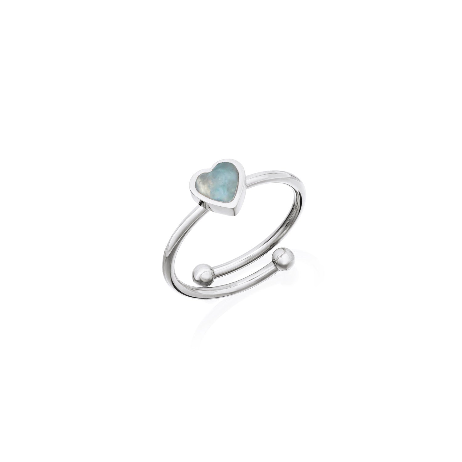 Blue Heart Ring (Silver)