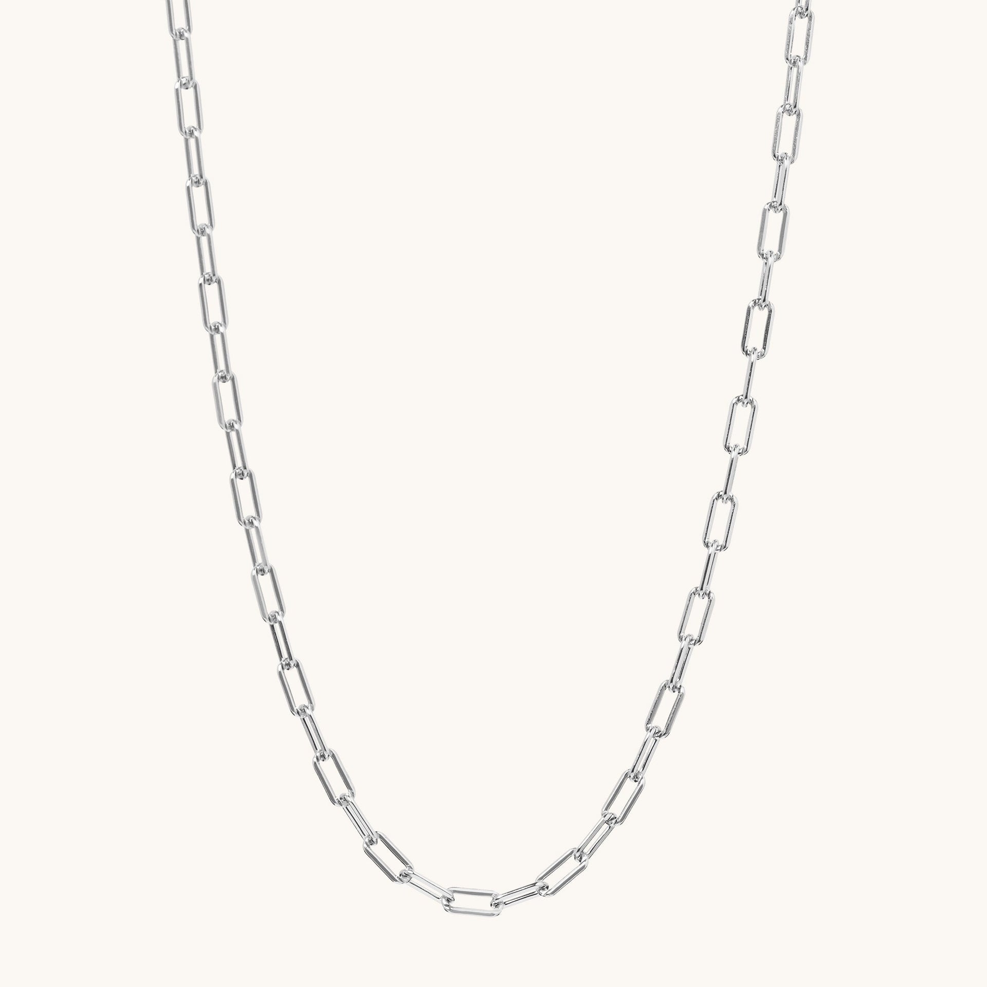 Mini Paperclip Necklace Silver