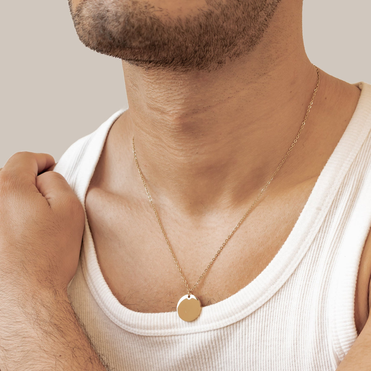 Minimalist Disc Pendant Necklace Waterproof