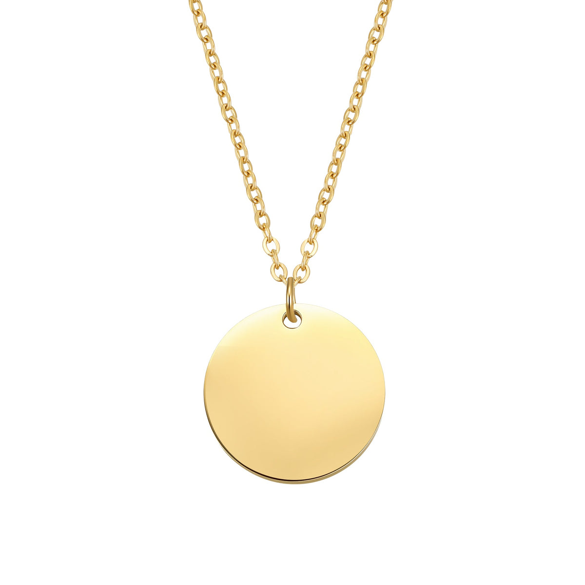 Minimalist Disc Pendant Necklace Waterproof