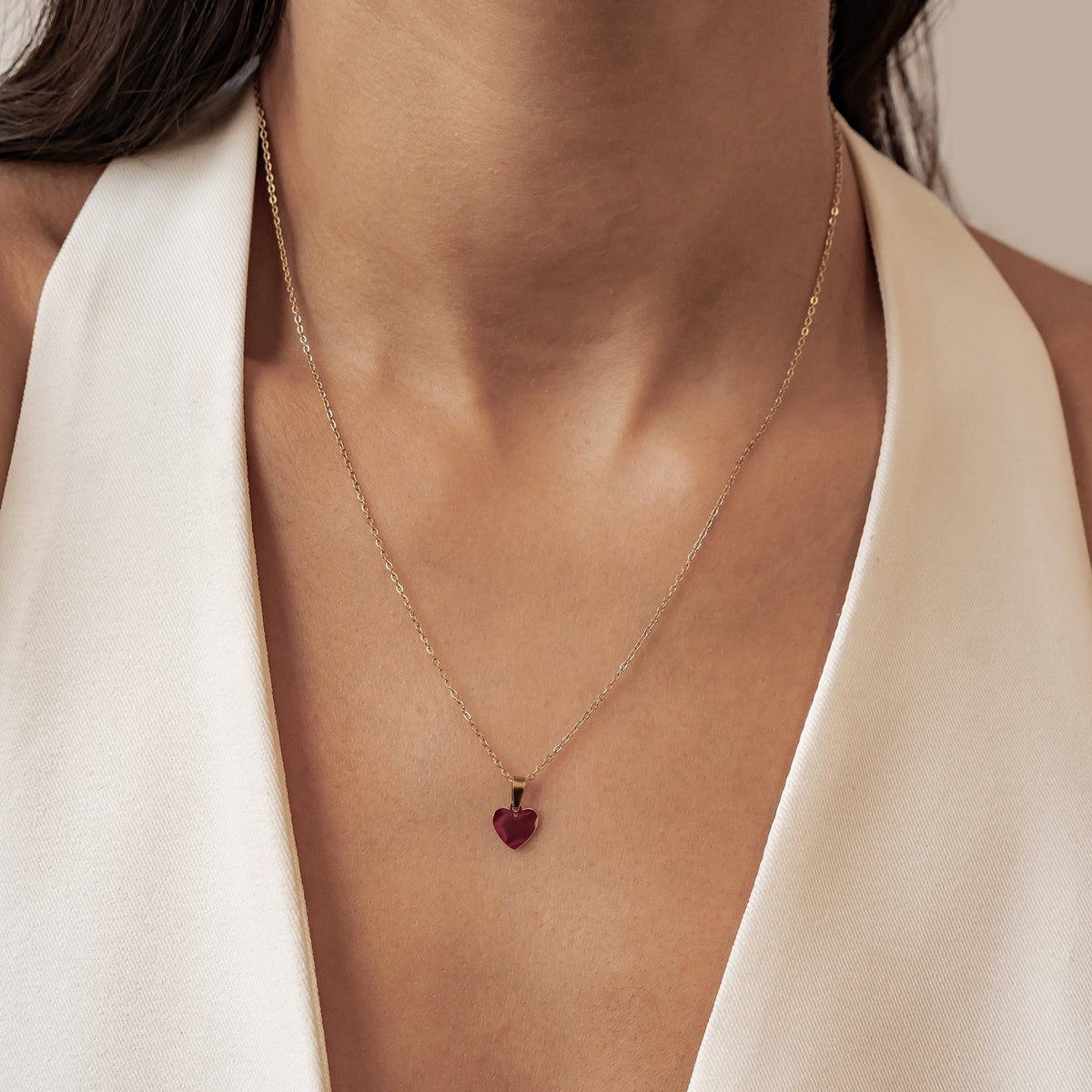 Minimalist Heart Pendant Necklace Waterproof