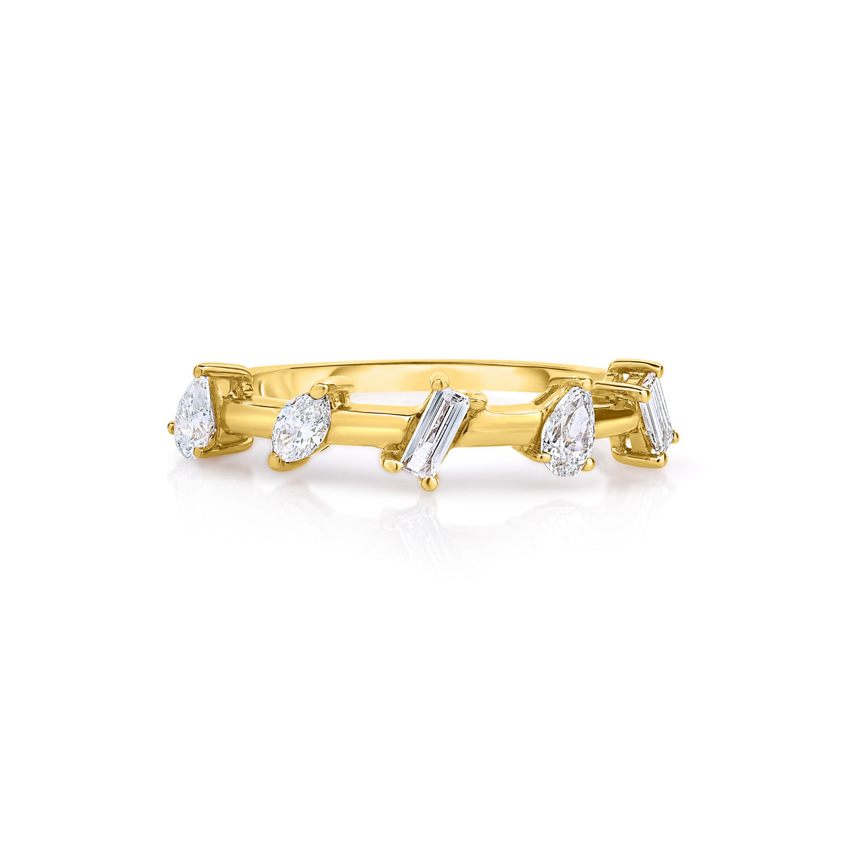 Mixed Shape Diamond Orbit Ring
