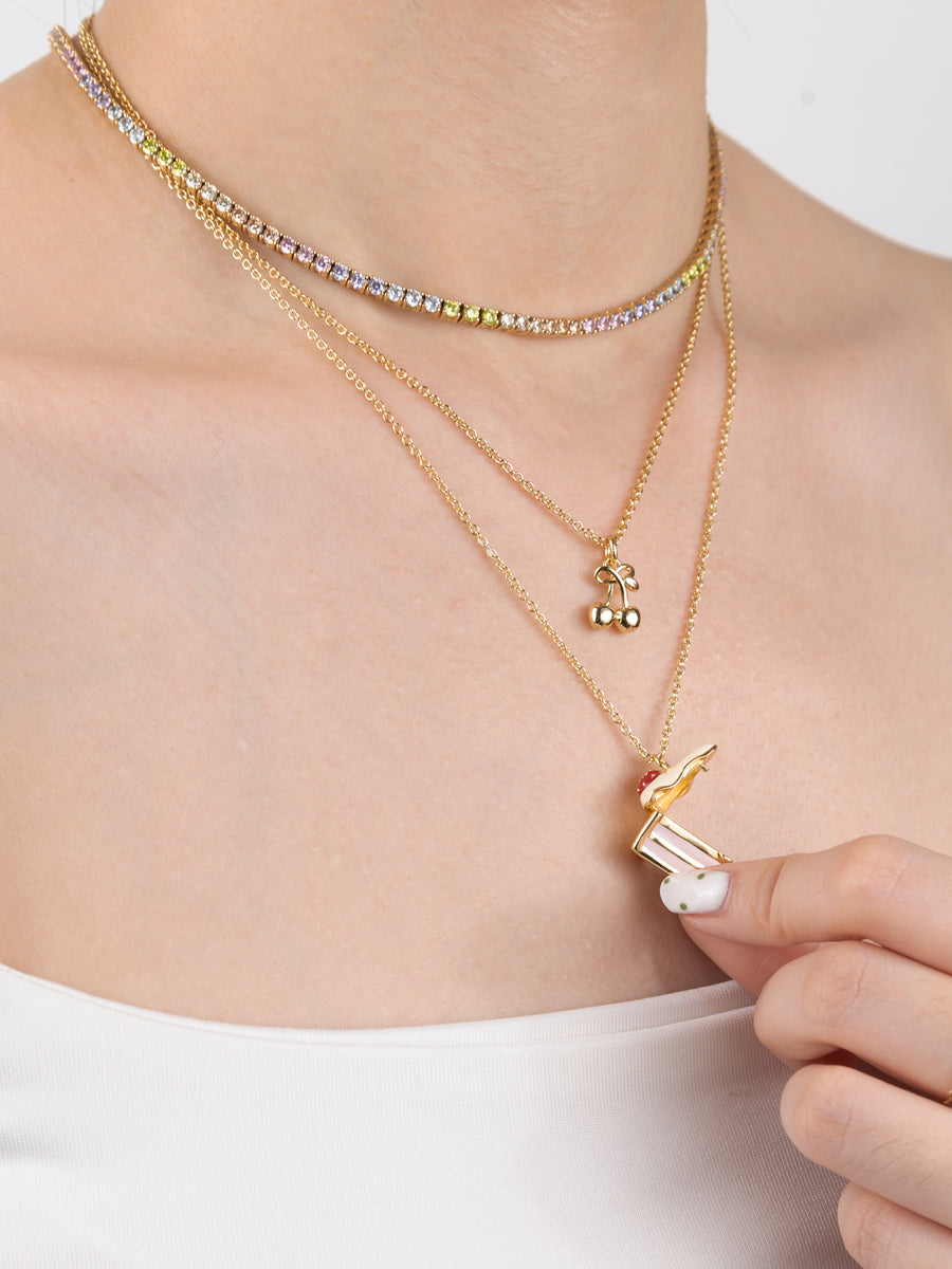 Strawberry Shortcake Gold Locket Necklace