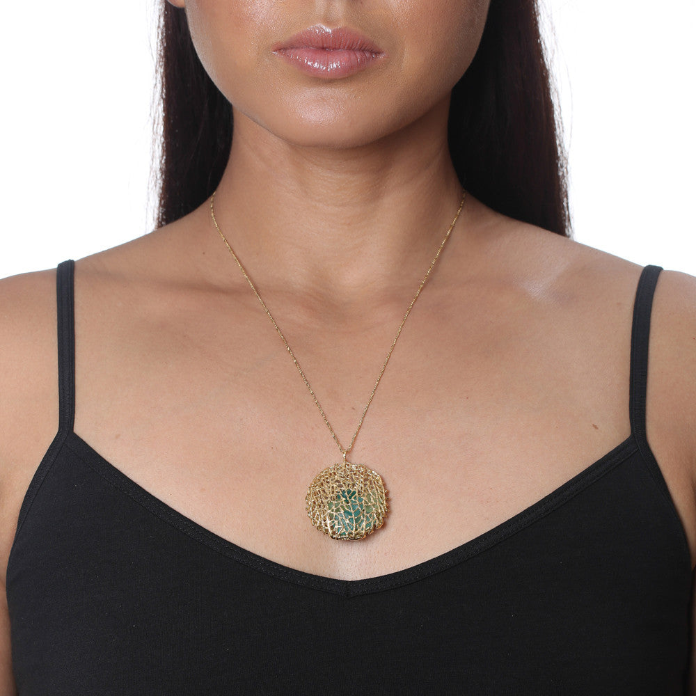 Large Coral Basket Necklace