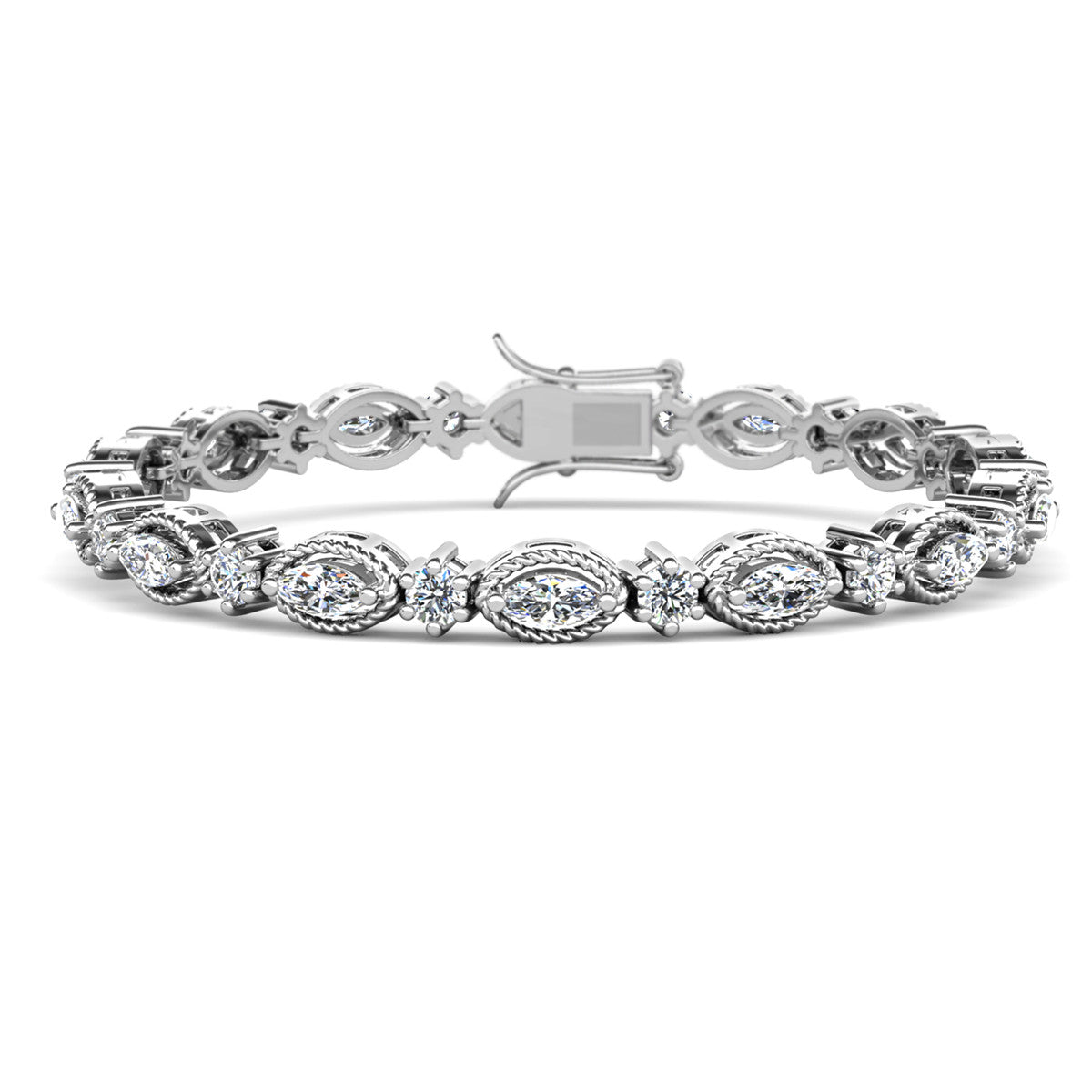 Moira 18k White Gold Plated Tennis Bracelet with Simulated Diamond Crystals