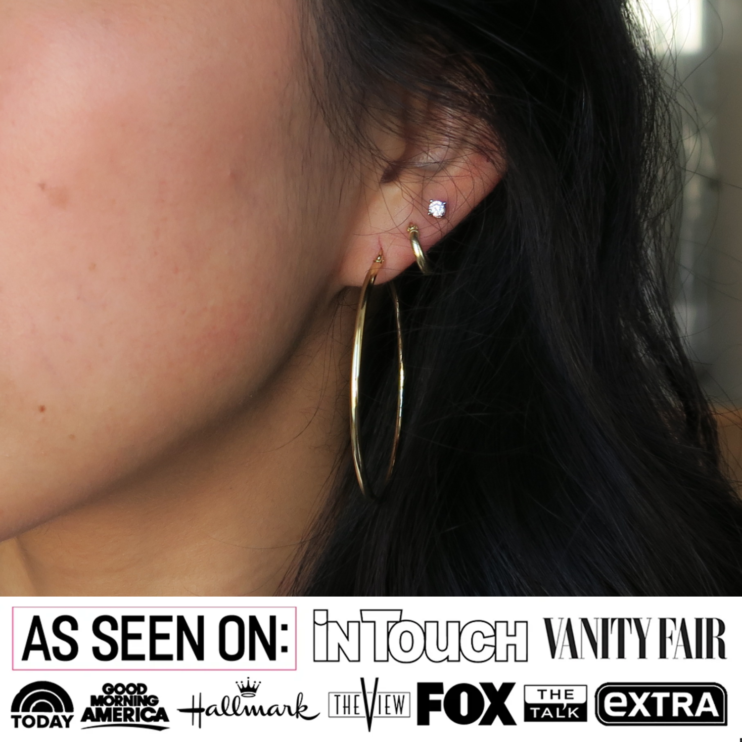 Monica 18k White Gold Plated 10mm/40mm/50mm Hoop Earrings