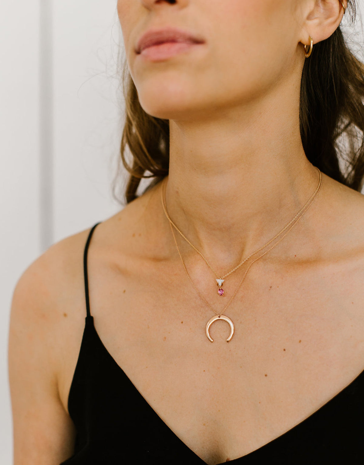 NECKLACE MOON GOLD-PLATED SMALL