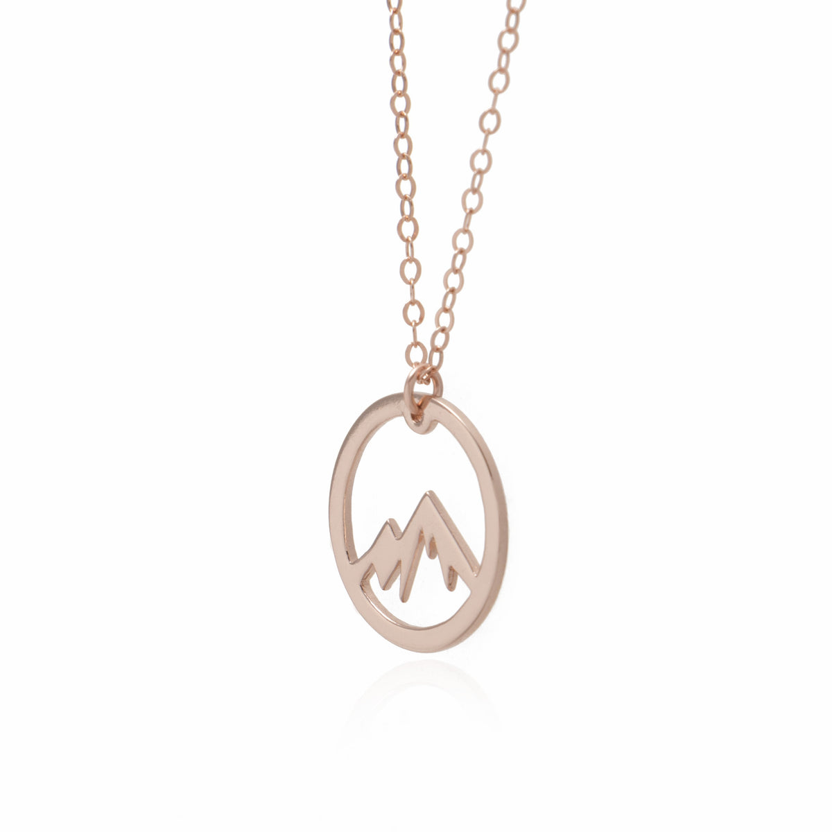 Circle Mountain Necklace - Rose Gold Adventure Necklace