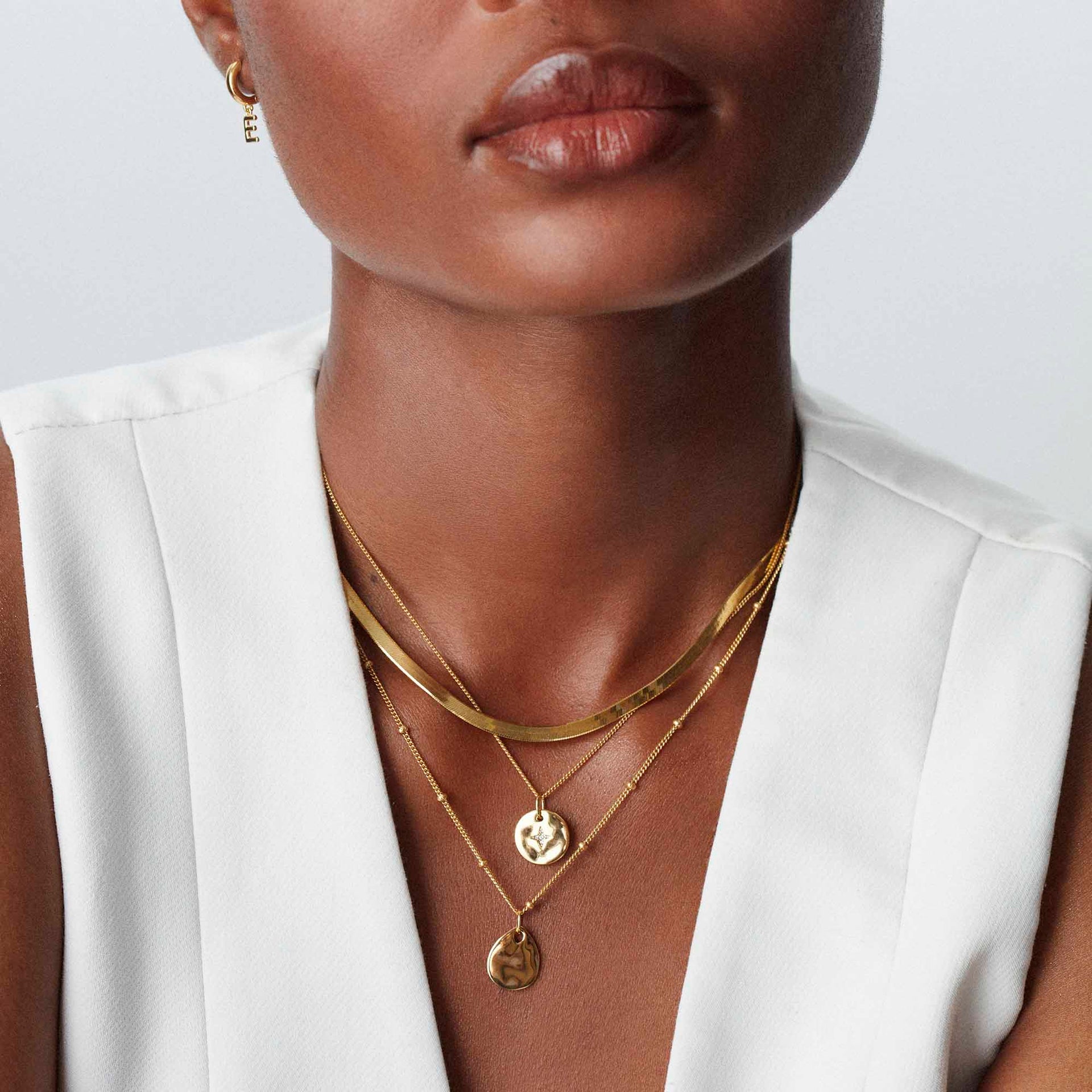 Ripple Tear Drop Pendant Gold