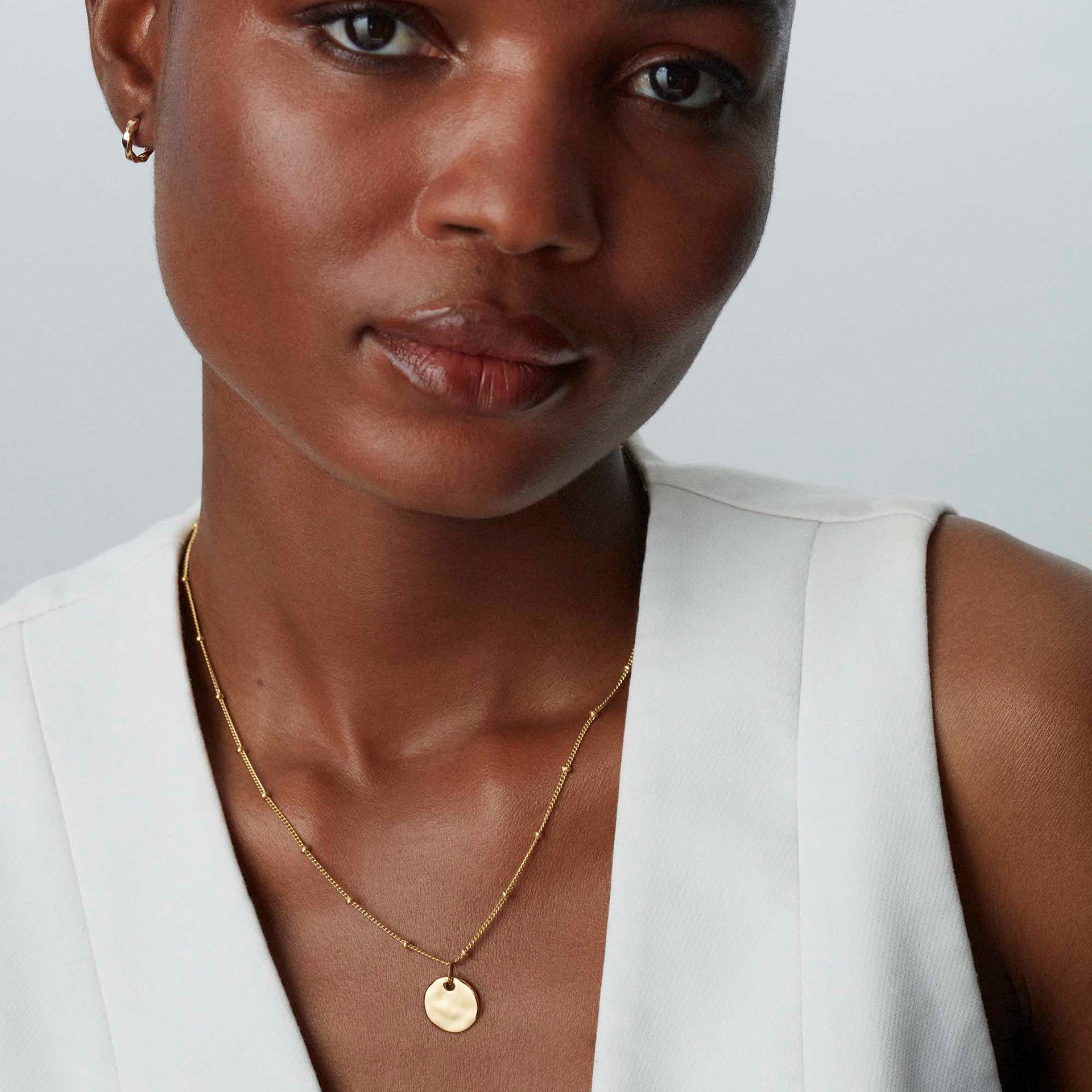 Ripple Disc Pendant Gold