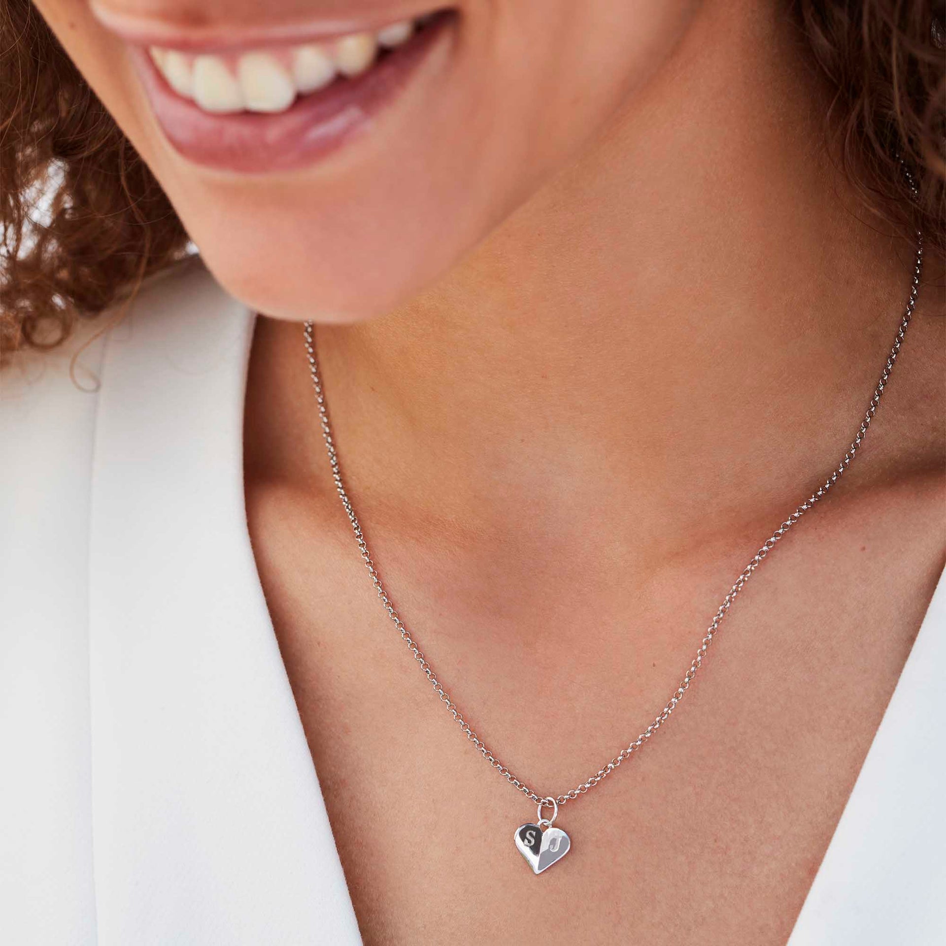 Mini Heart Necklace Silver