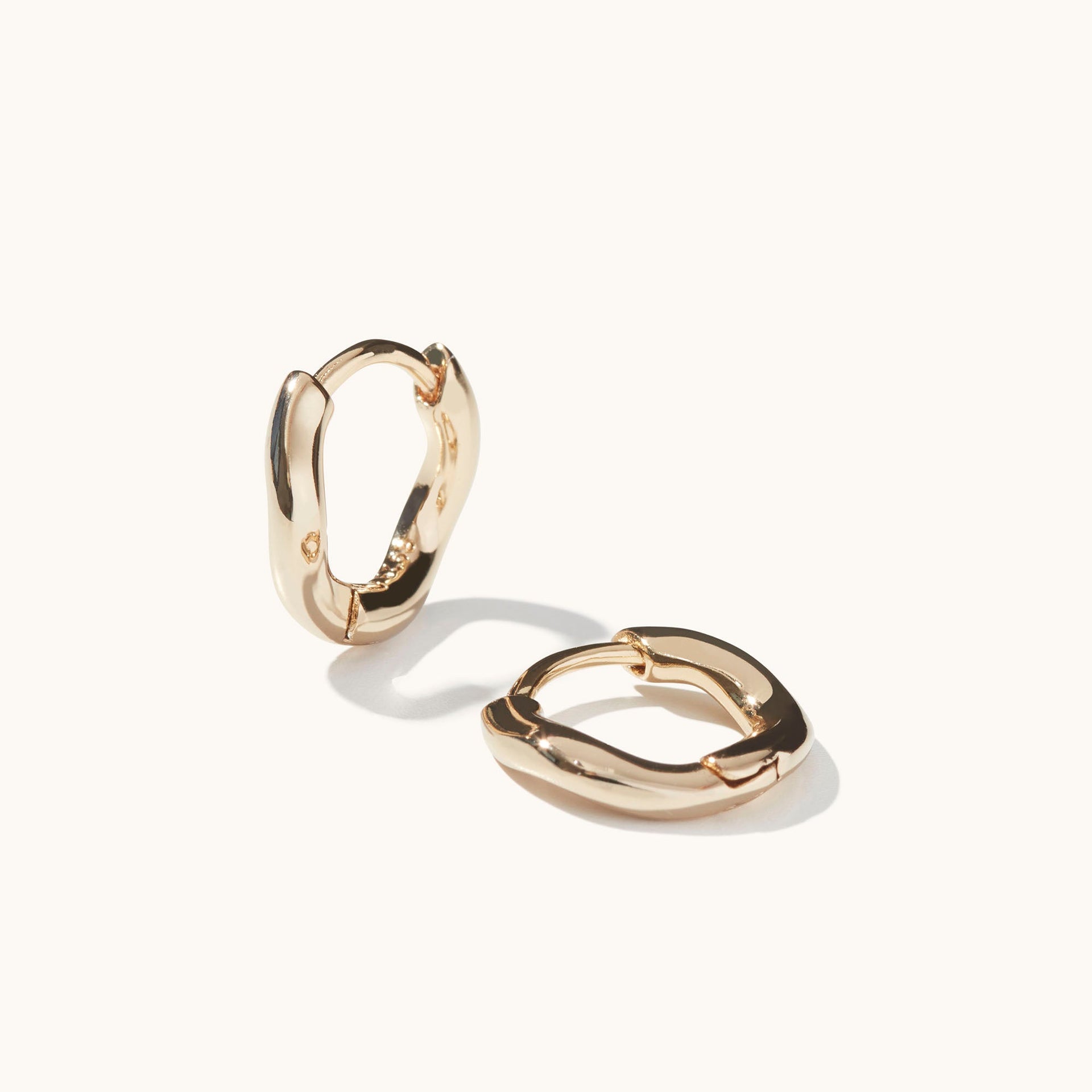 Ripple Hoop Earrings Gold
