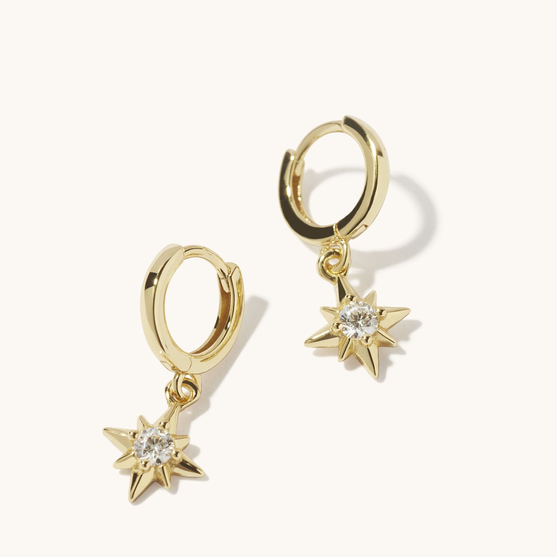 Crystal Star Hoops Gold
