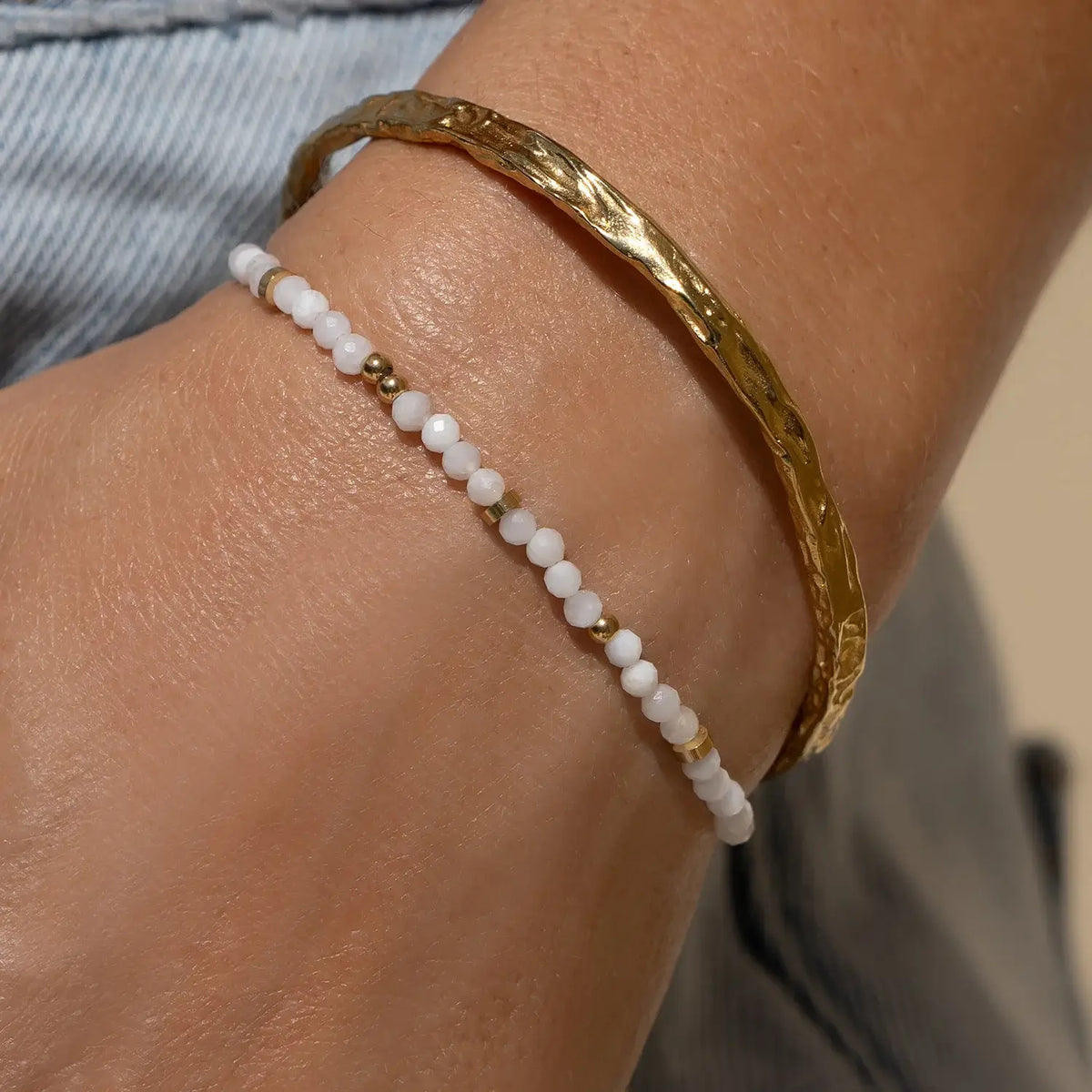 Myla Moonstone And Gold Bracelet