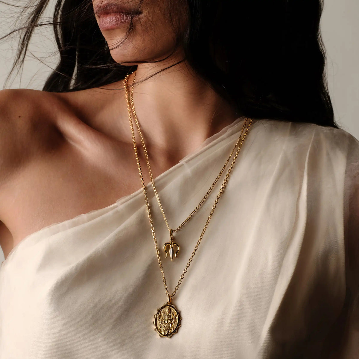 Mother of Pearl Trident Amulet