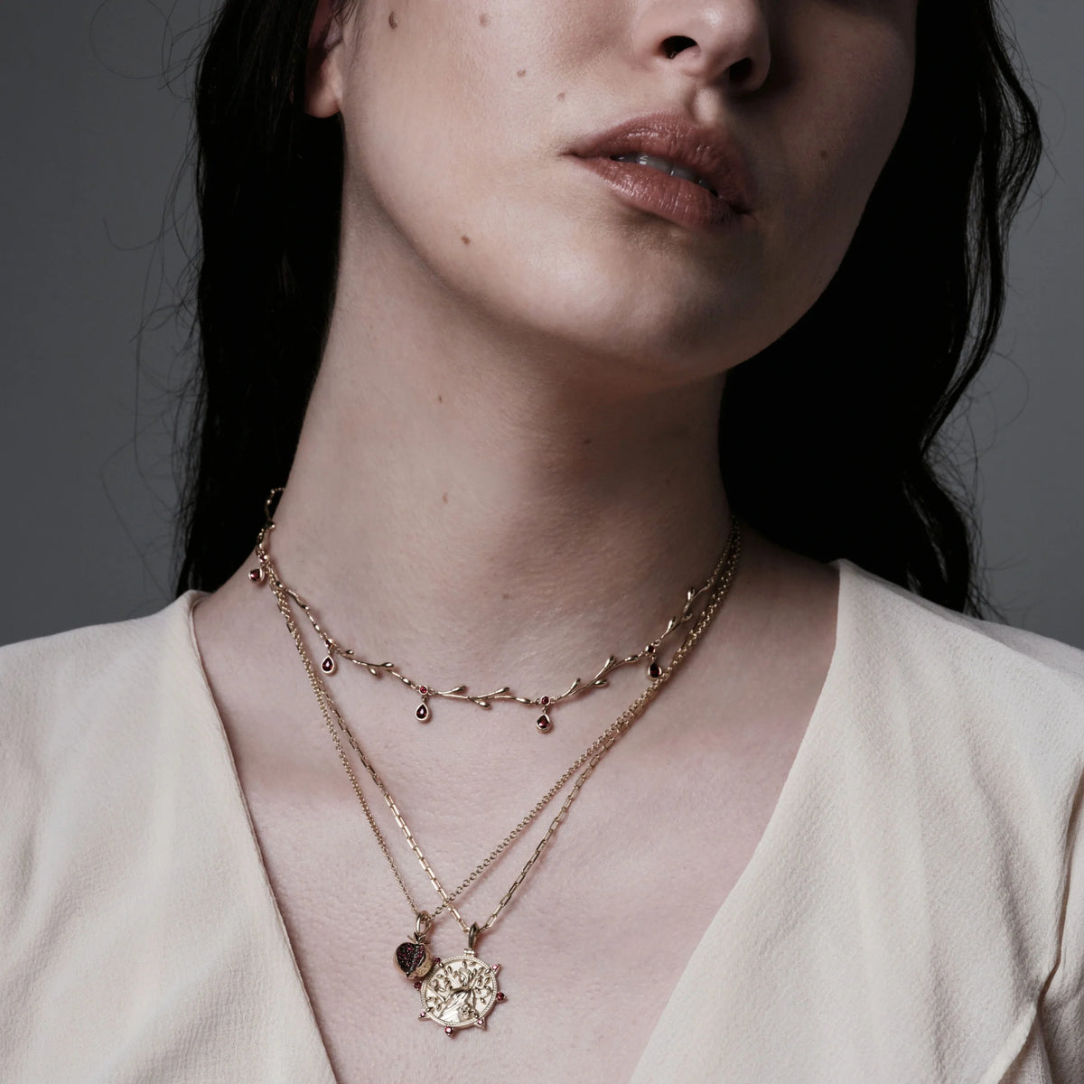 Ruby Pomegranate Necklace