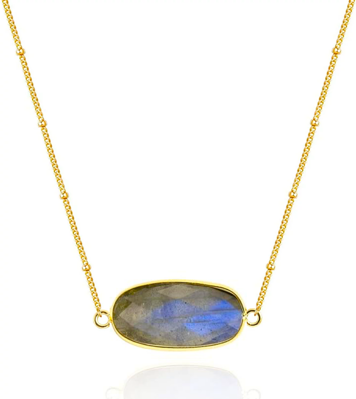 18K Turquoise Oval Necklace