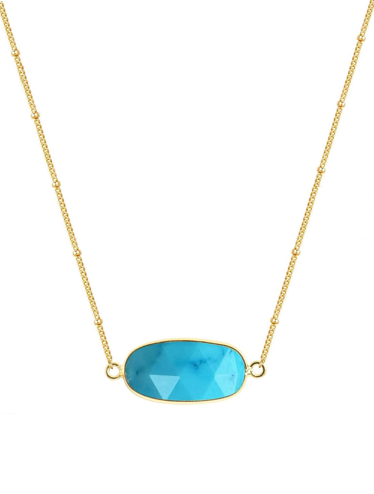 18K Turquoise Oval Necklace