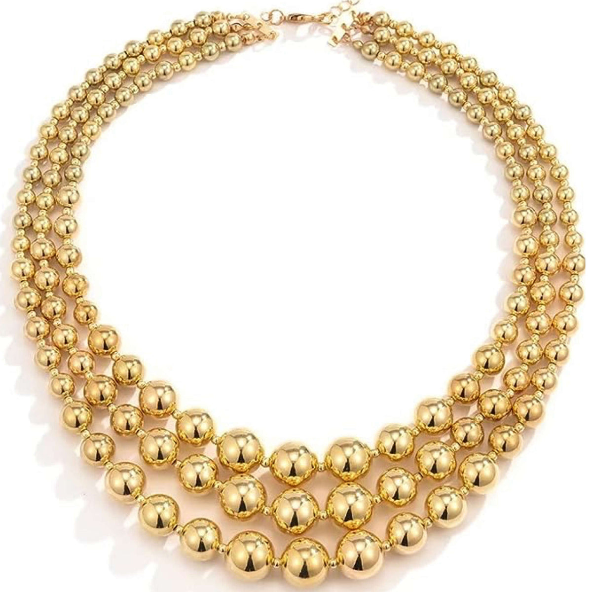 18K Gold Multi Link Layer Statement Necklace