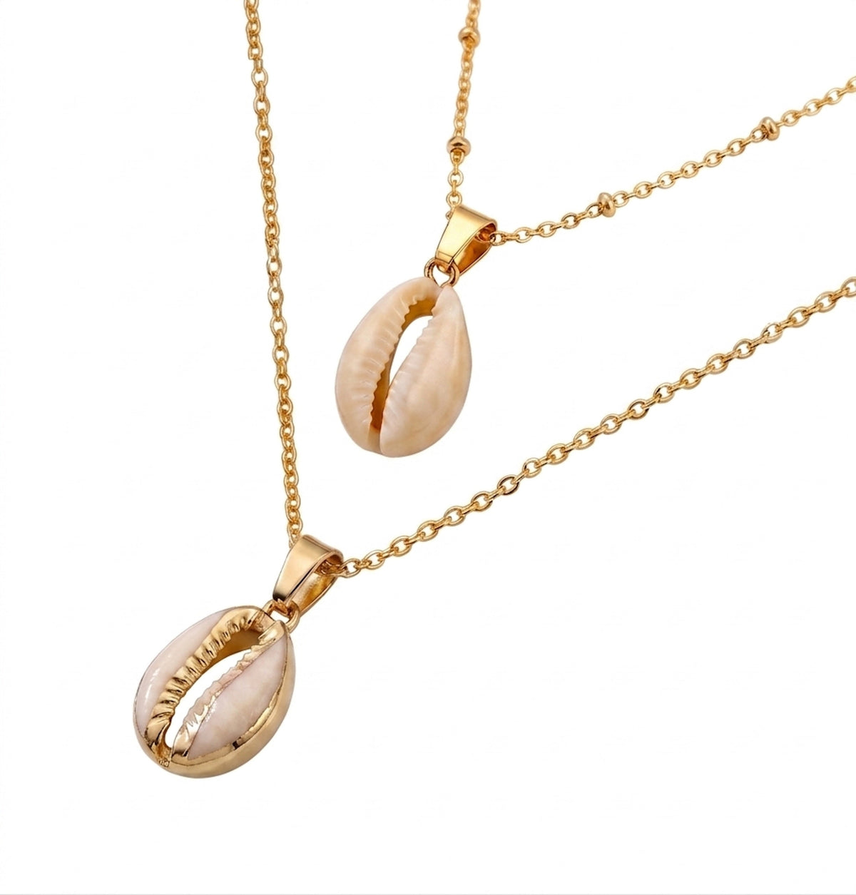 18K Gold Beach Charm Layer Necklace