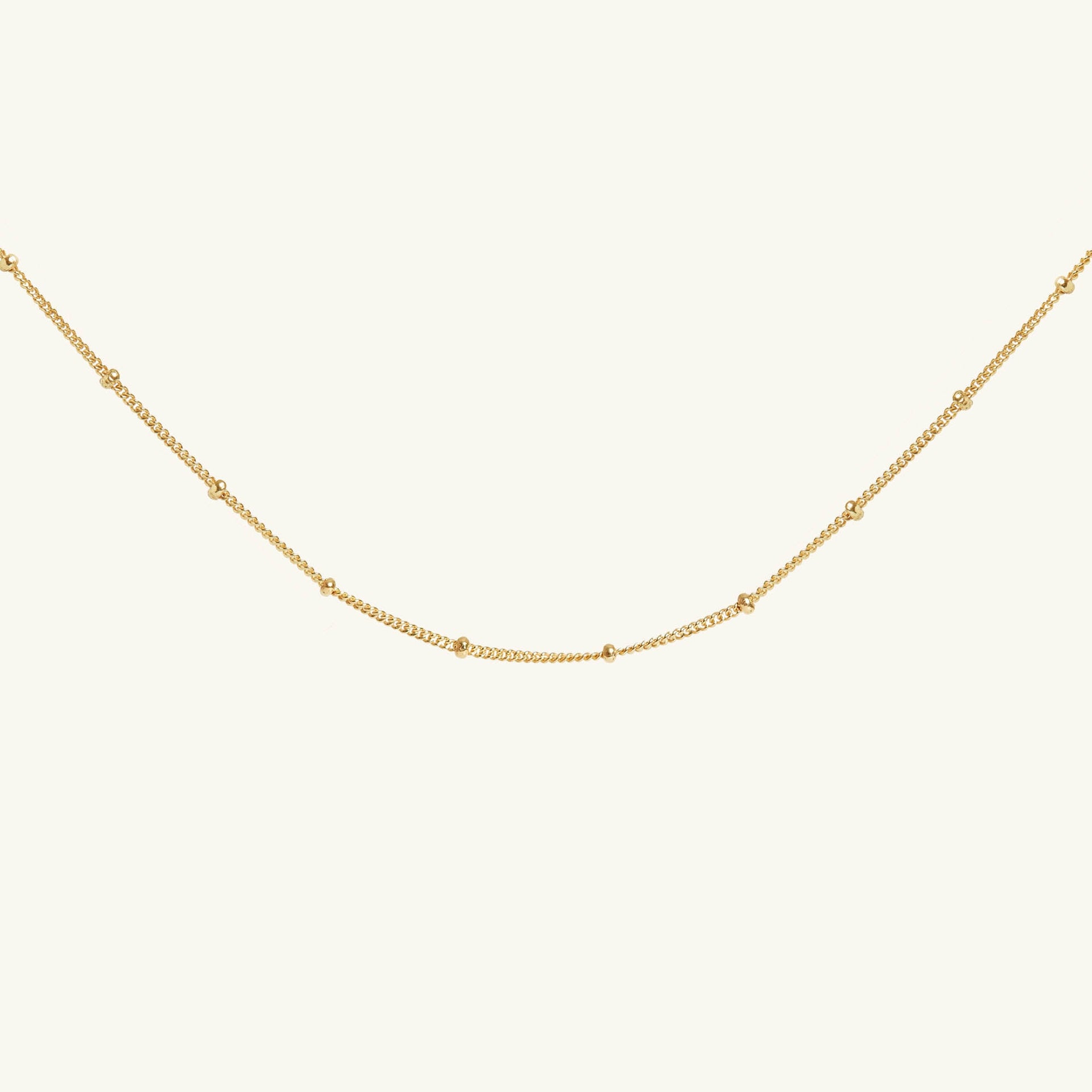 Bead Chain Dainty Choker Necklace Gold