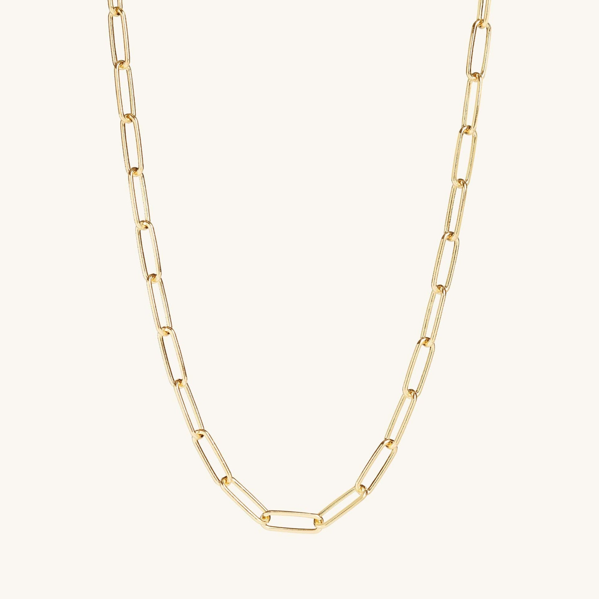 Paperclip Chain Necklace Gold