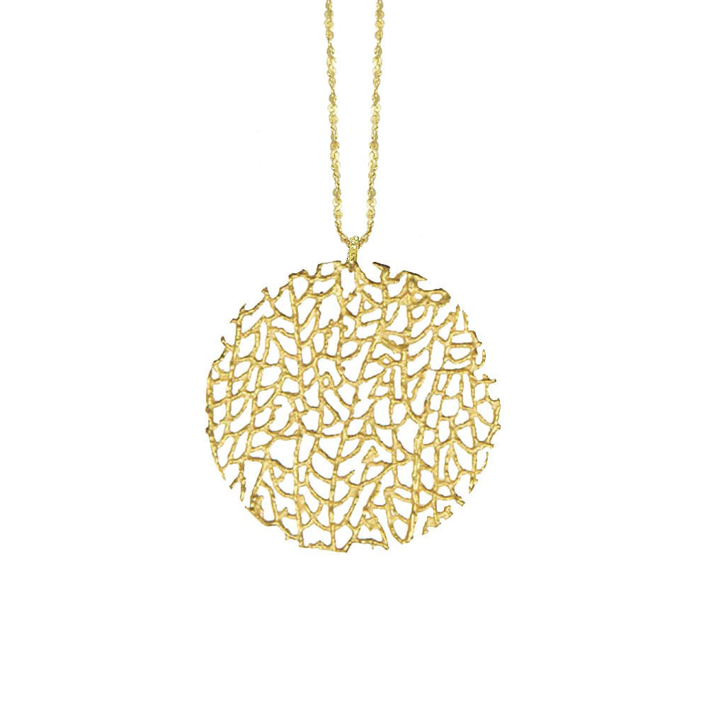 Large Coral Disc Necklace