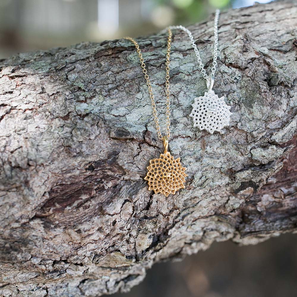 Large Open Sunflower Necklace