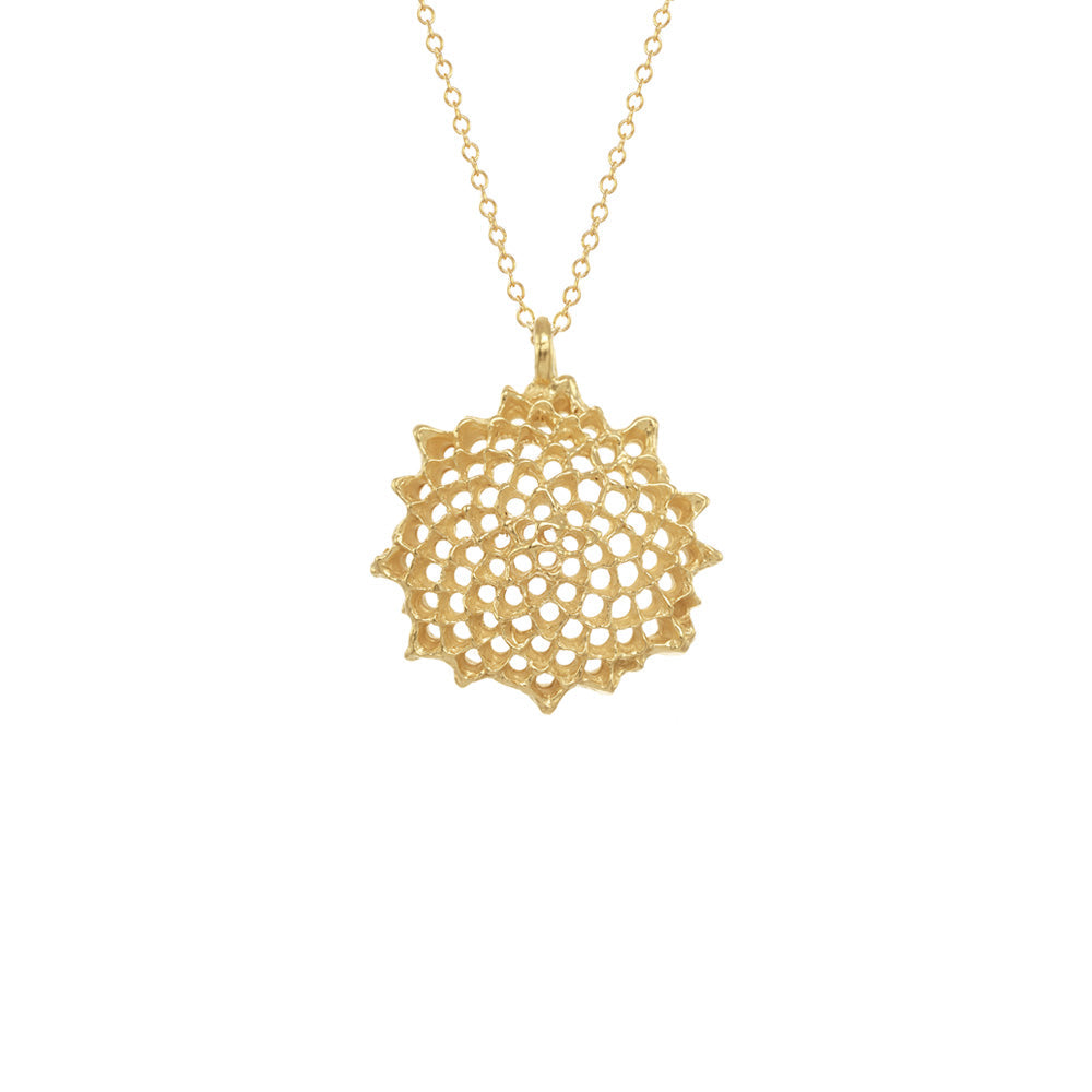 Large Open Sunflower Necklace