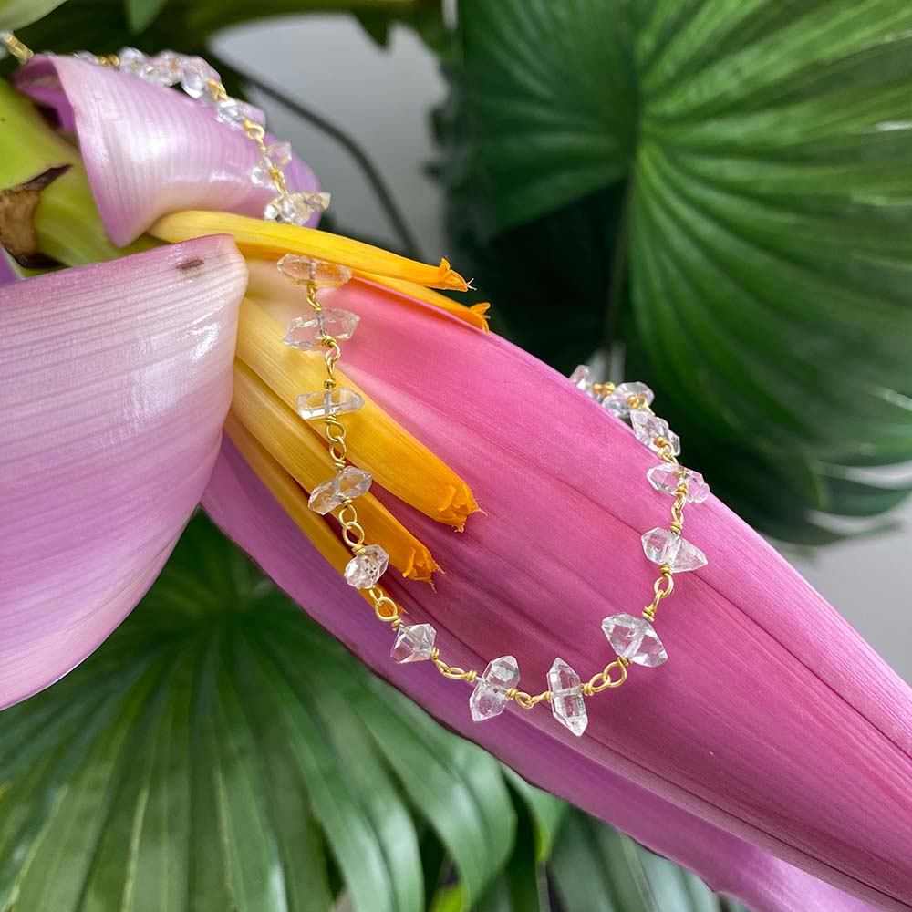 Long Herkimer Diamond Necklace