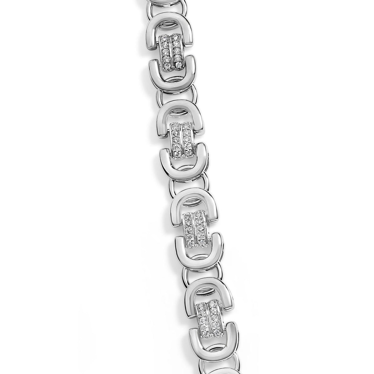Sterling Silver 2 1/2 Cttw Diamond Eternity Men's Station Necklace