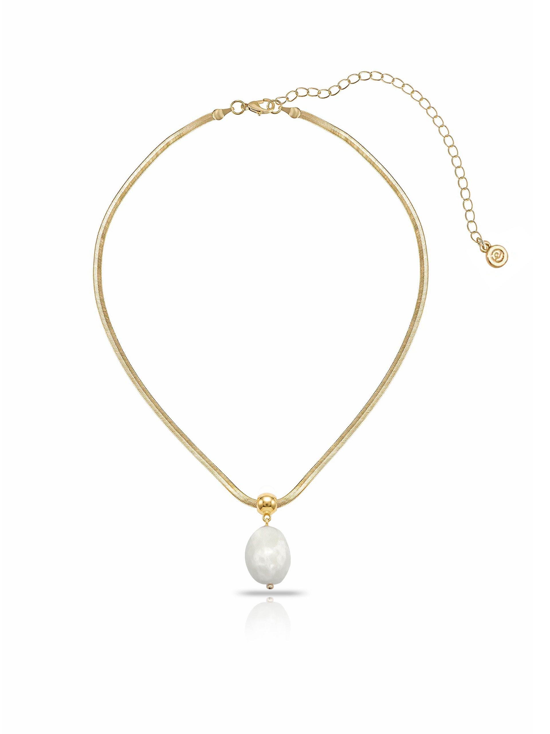 Bone Pendant Snake Chain Necklace